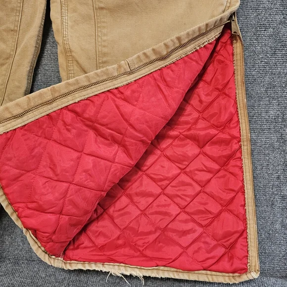 Vintage 1970s Carhartt Bibs Overalls Double Knee Duck Canvas Quilted Liner 50x32
